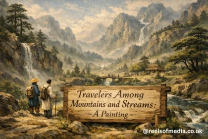 travelers among mountains and streams a painting