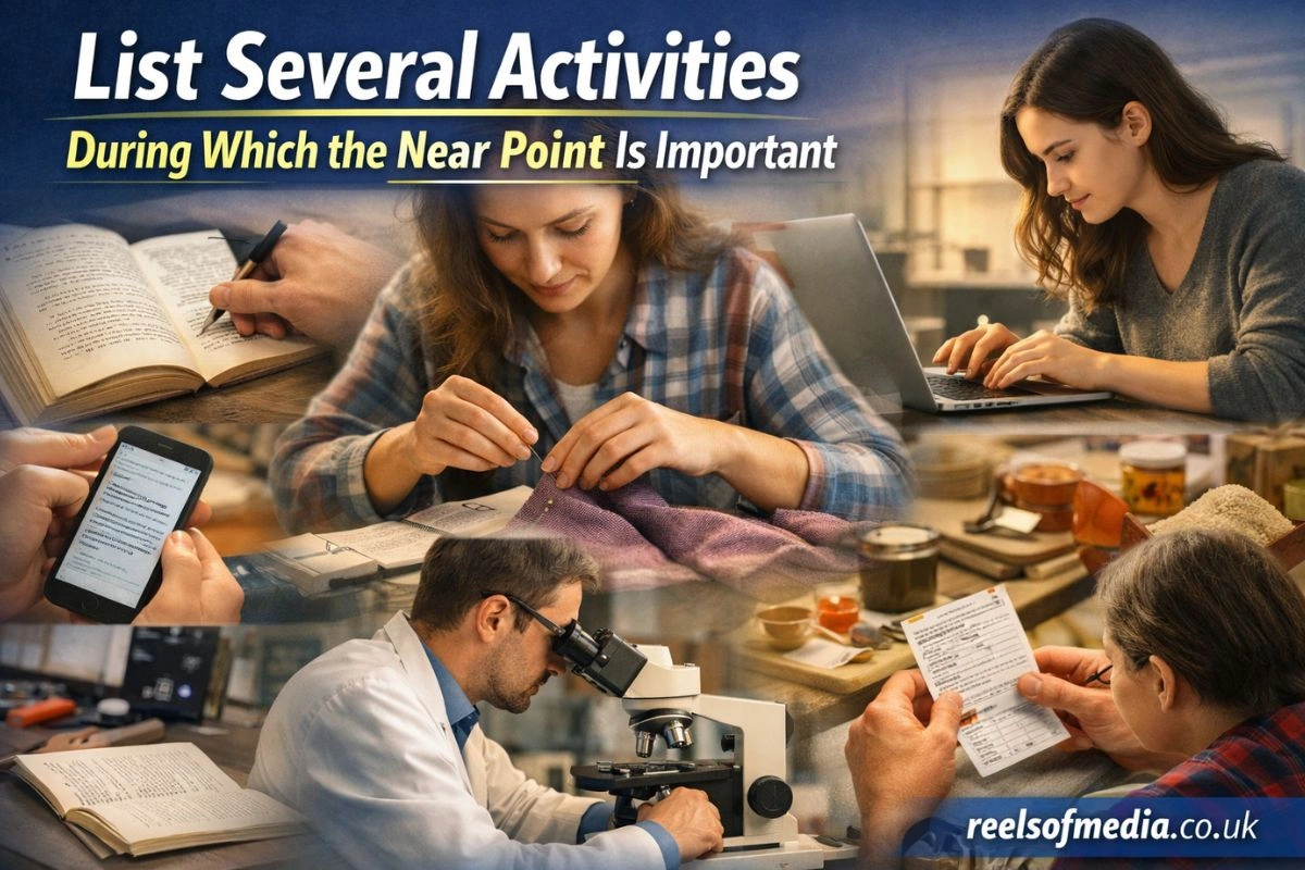 list several activities during which the near point is important