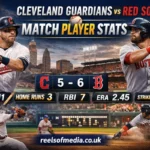 cleveland guardians vs red sox match player stats