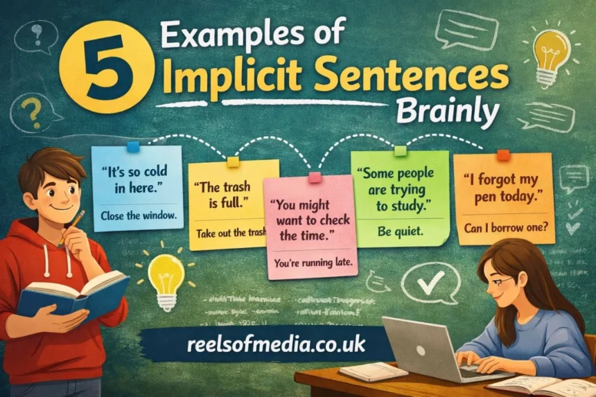 5 examples of implicit sentences brainly