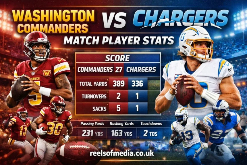 washington commanders vs chargers match player stats