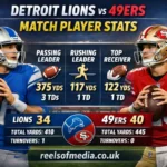 detroit lions vs 49ers match player stats