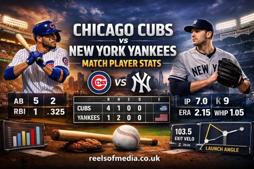 chicago cubs vs new york yankees match player stats