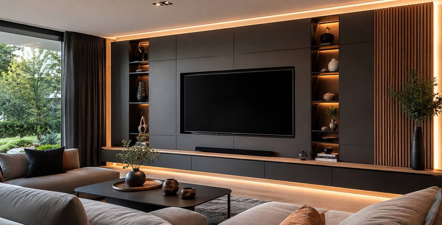 media wall TV unit