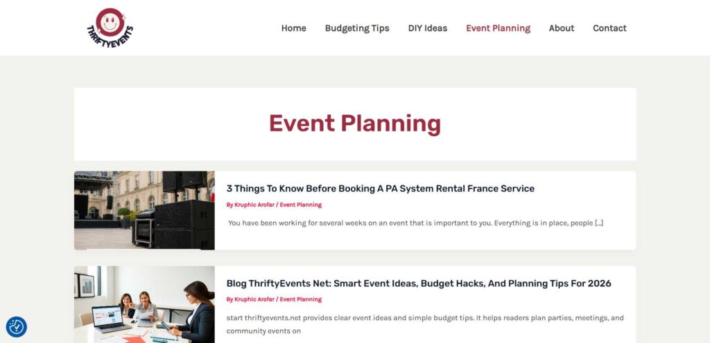 Get thriftyevents.net Blog