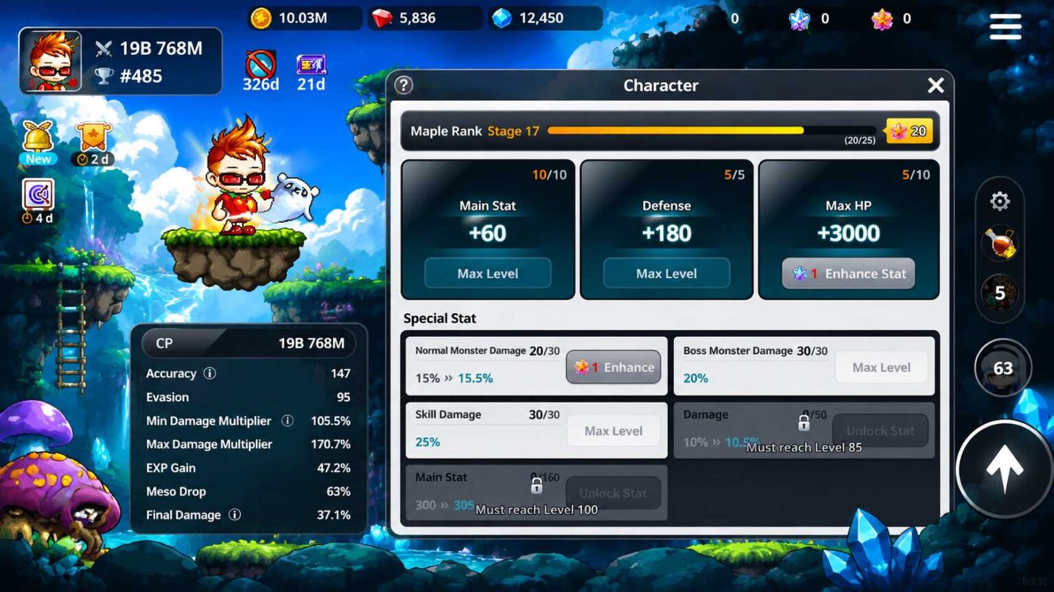 Minimum Damage Multiplier Maple Idle