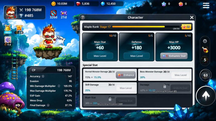 Minimum Damage Multiplier Maple Idle