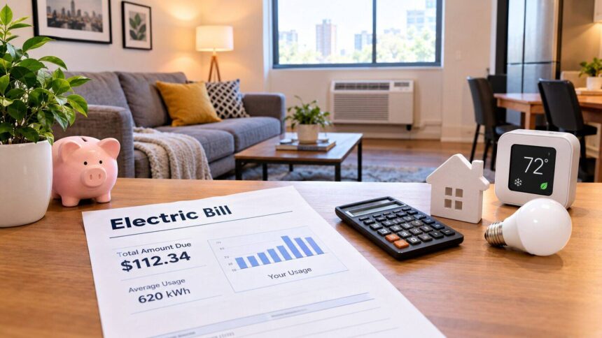 average electric bill for 1 bedroom apartment