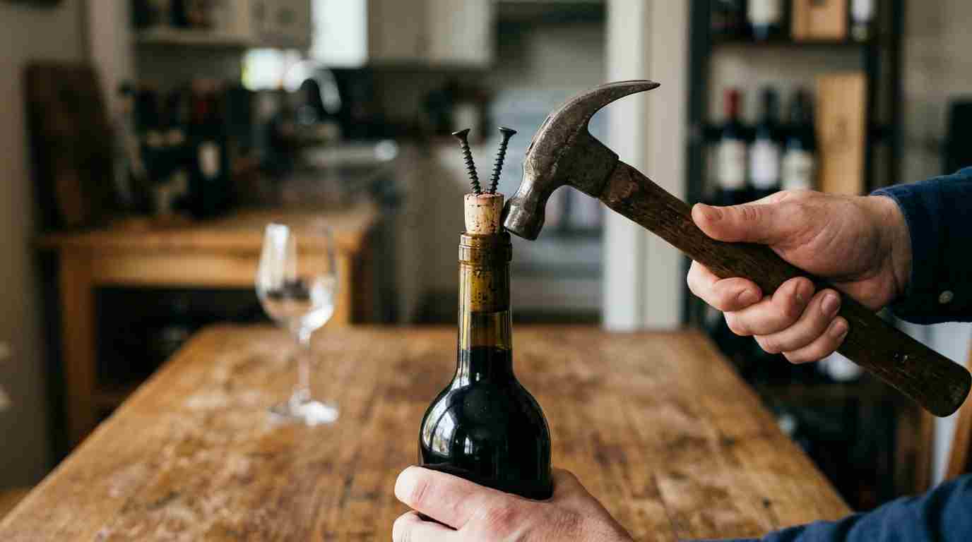how to remove a cork without a corkscrew