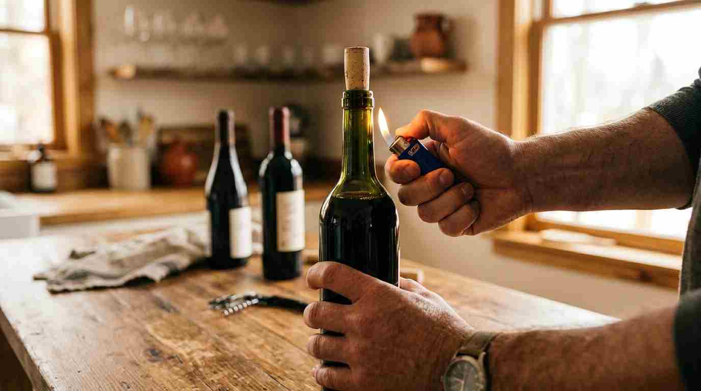 how to remove a cork without a corkscrew