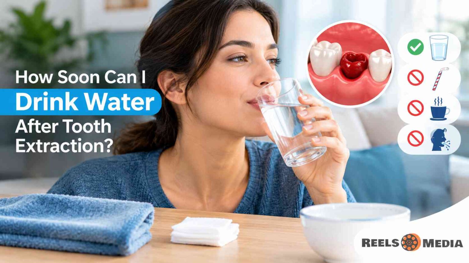 how soon can i drink water after tooth extraction